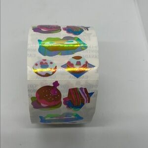 Colorful Holographic Foods Stickers Roll